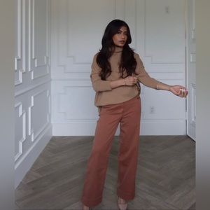 Spanx petite Stretch Twill Cropped Wide Leg Pant in Bronze glow